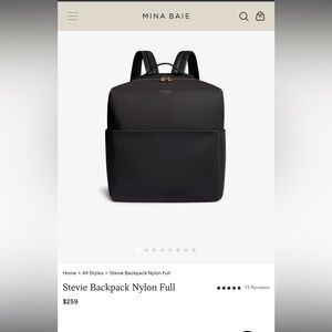 Stevie Black Nylon Baby Bag